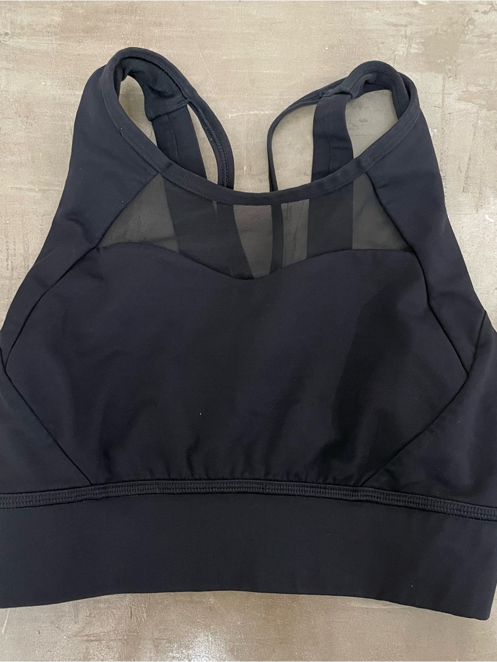 Lululemon Sweetheart Black Mesh-Panel Sports Bra